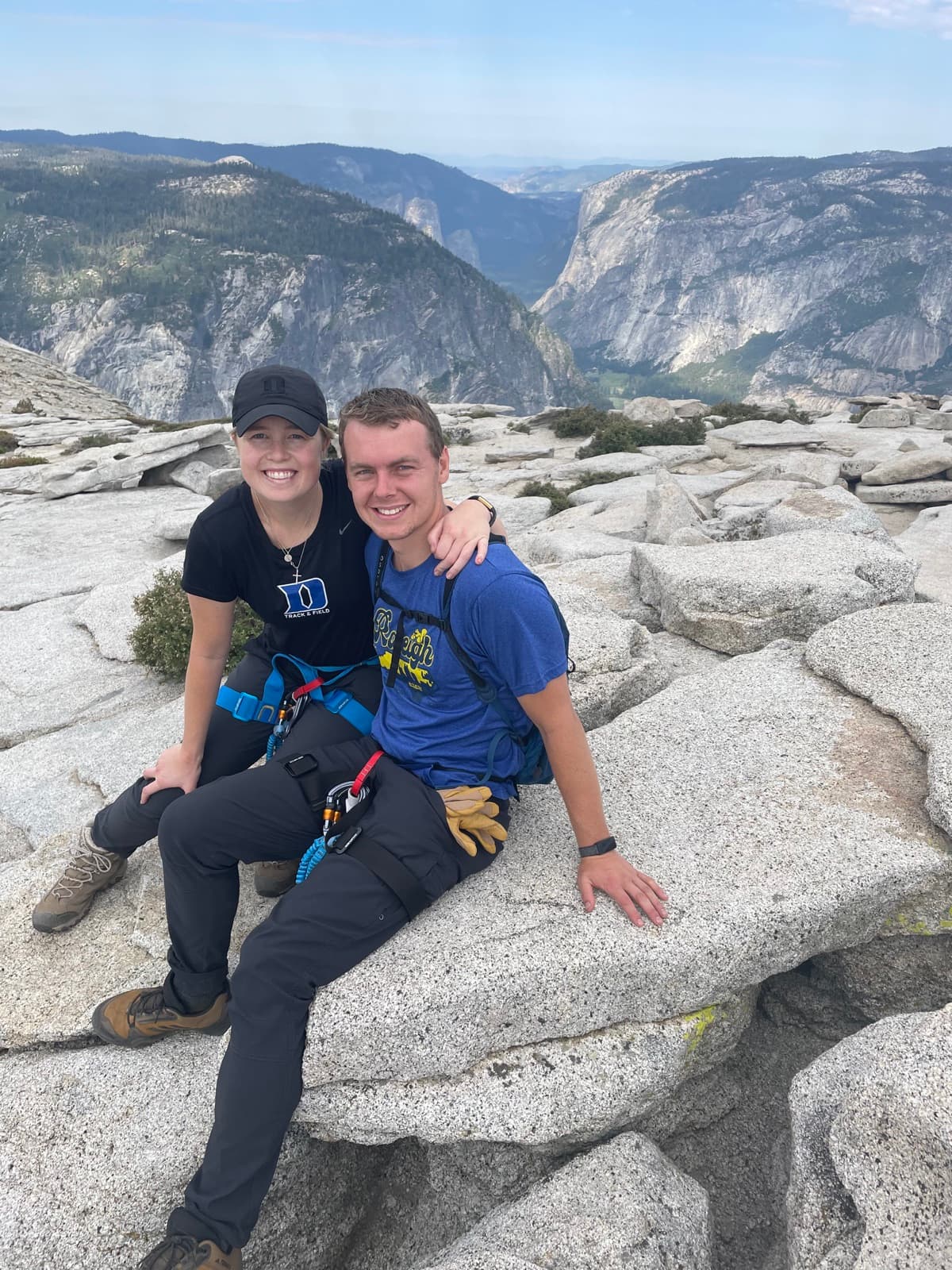 Kaitlyn and Chris at the top of a Yosemite climb